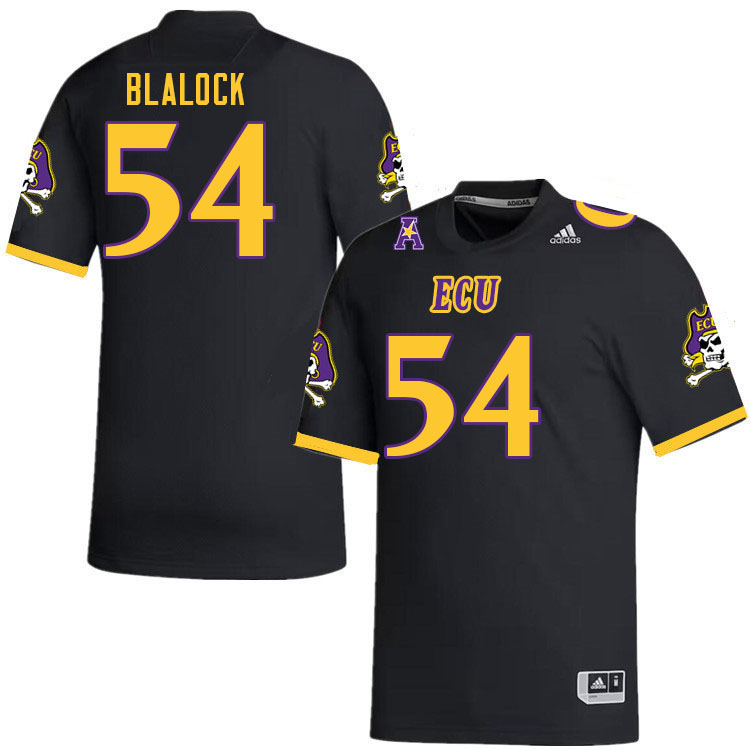 Men #54 Brady Blalock ECU Pirates College Football Jerseys Stitched Sale-Black - Click Image to Close